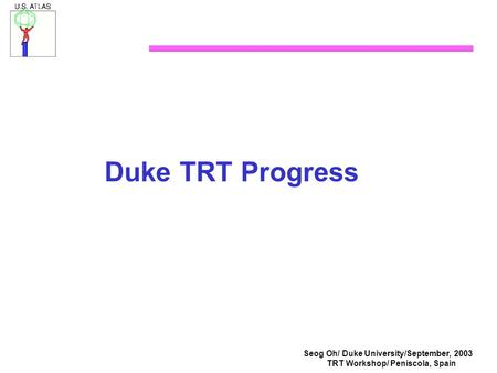 Seog Oh/ Duke University/September, 2003 TRT Workshop/ Peniscola, Spain Duke TRT Progress.