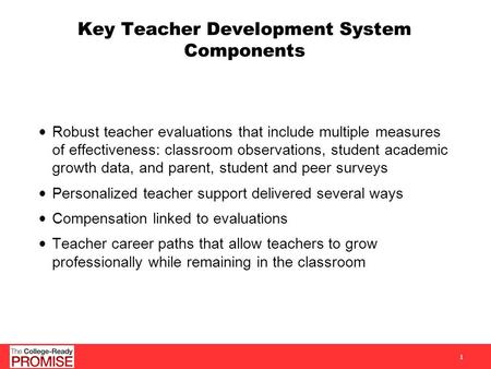 Key Teacher Development System Components