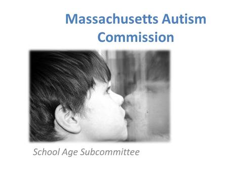School Age Subcommittee Massachusetts Autism Commission.