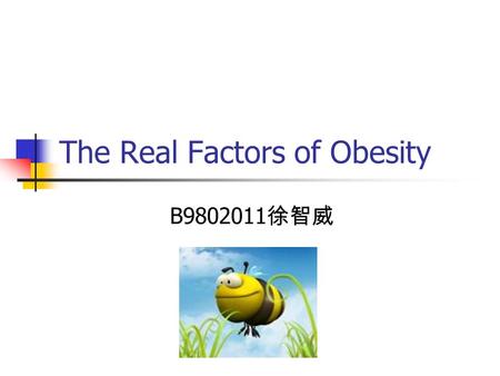The Real Factors of Obesity