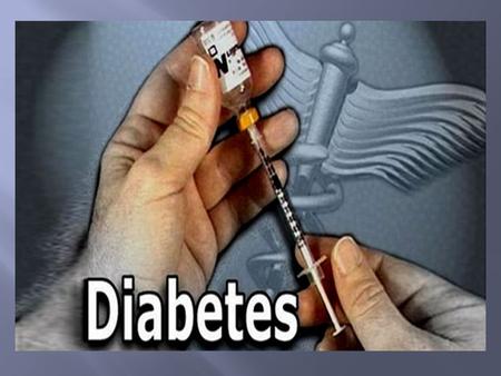 Incidence of Diabetes 20.8 million in U.S.