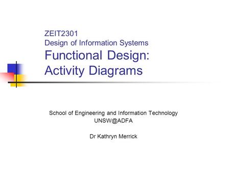 ZEIT2301 Design of Information Systems