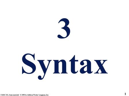 3 Syntax.