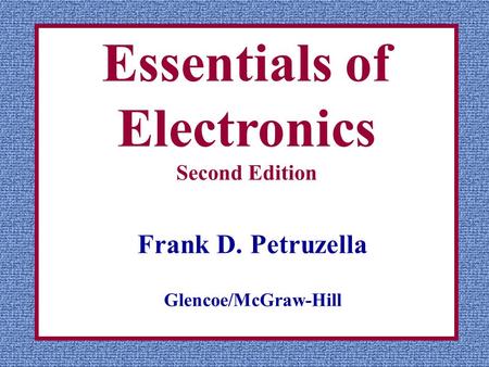 Essentials of Electronics