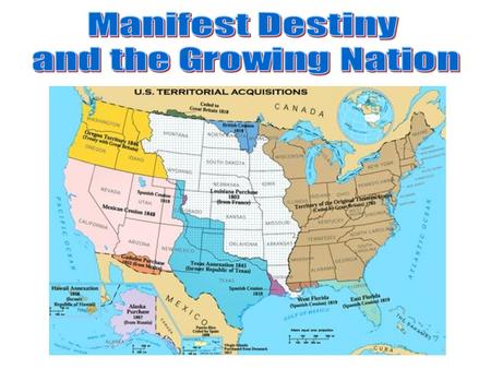 Manifest Destiny and the Growing Nation.