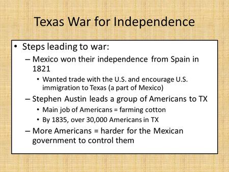 Texas War for Independence