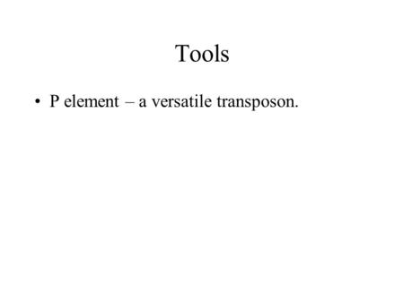Tools P element – a versatile transposon..