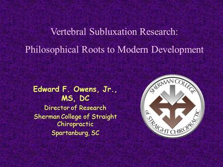 Vertebral Subluxation Research: