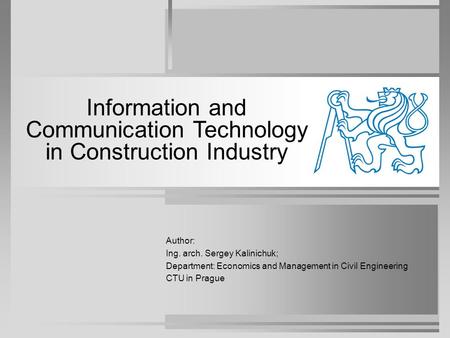Information and Communication Technology in Construction Industry