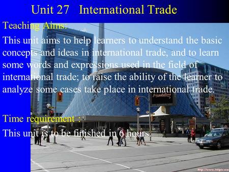 Unit 27 International Trade