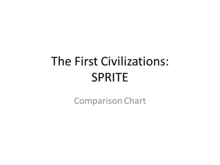 The First Civilizations: SPRITE