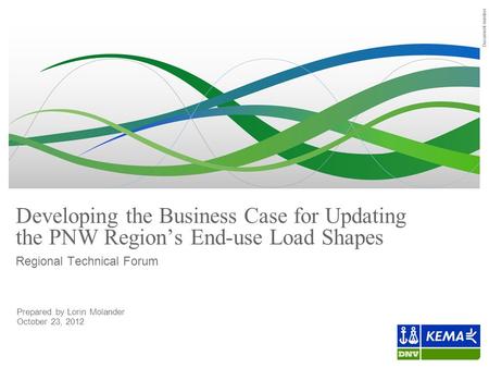 Document number Developing the Business Case for Updating the PNW Region’s End-use Load Shapes Regional Technical Forum Prepared by Lorin Molander October.
