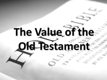 Have you ever heard this… “Church of Christ…ya’ll are those people who don’t believe in the Old Testament.” There could be nothing further from the truth.