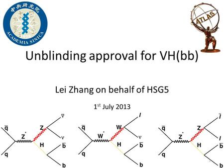 Lei Zhang on behalf of HSG5 1 st July 2013 Unblinding approval for VH(bb) 1.
