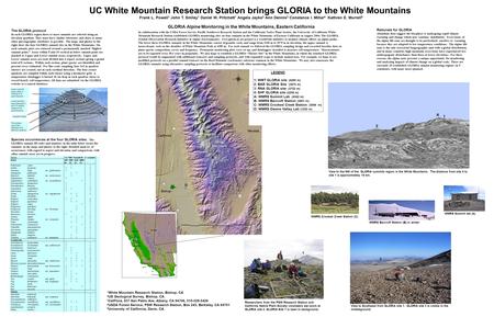 UC White Mountain Research Station brings GLORIA to the White Mountains Upper summit area (within 5 vertical m of summit point) Lower summit area (between.