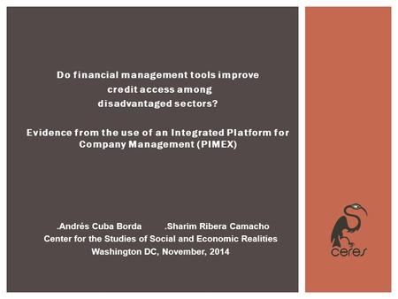 Do financial management tools improve credit access among disadvantaged sectors? Evidence from the use of an Integrated Platform for Company Management.