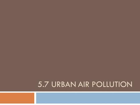 5.7 URBAN AIR POLLUTION. Beijing, China Tropospheric ozone  Tropospheric ozone (ground level ozone) = bad ozone (not protective) as a result of human.