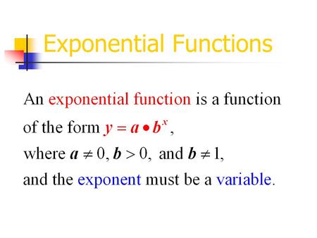 Exponential Functions. Our presentation today will consists of two sections. Our presentation today will consists of two sections. Section 1: Exploration.