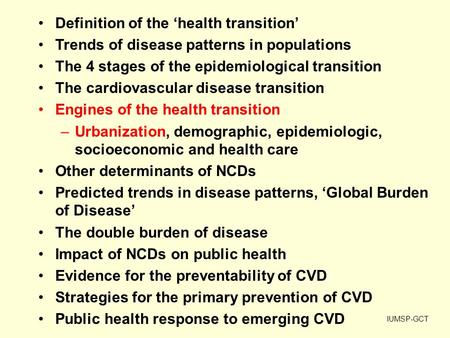 Definition of the ‘health transition’