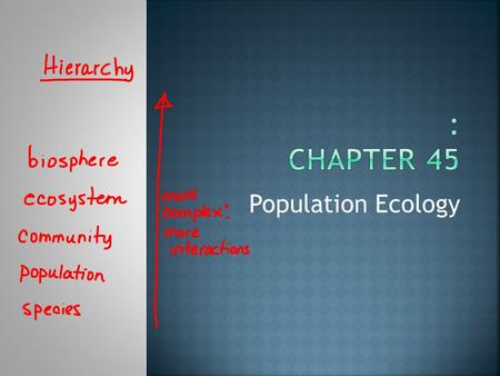Population Ecology.  A group of individuals of the same species occupying a given area  Can be described by demographics  Vital statistics such as.