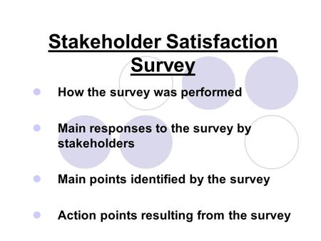 Stakeholder Satisfaction Survey