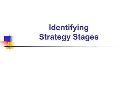 Identifying Strategy Stages. Stage 0 :- Emergent The student has no reliable strategy to count an unstructured collection of items.