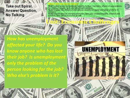 How has unemployment affected your life? Do you know anyone who has lost their job? Is unemployment only the problem of the person looking for the job?