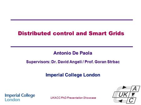 Distributed control and Smart Grids