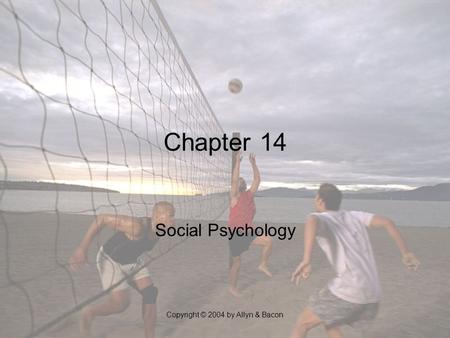 Copyright © 2004 by Allyn & Bacon Chapter 14 Social Psychology.