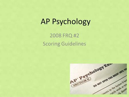 2008 FRQ #2 Scoring Guidelines