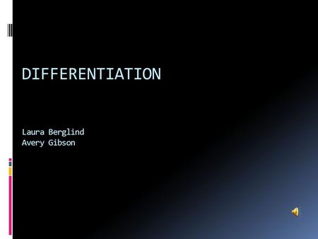 DIFFERENTIATION Laura Berglind Avery Gibson. Definition of Derivative: Lim f(x+h) – f(x) h  0 h Derivative= slope Lim= limit h  0 = as h approaches.