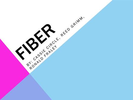 FIBER BY: CASSIE CIRCLE, REED GRIMM, RONALD FRALEY.