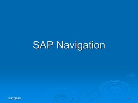 SAP Navigation 4/21/2017.