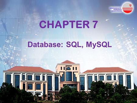 CHAPTER 7 Database: SQL, MySQL. Topics  Introduction  Relational Database Model  Relational Database Overview: Books.mdb Database  SQL (Structured.