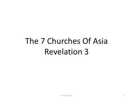 The 7 Churches Of Asia Revelation 3 1Revelation 3.