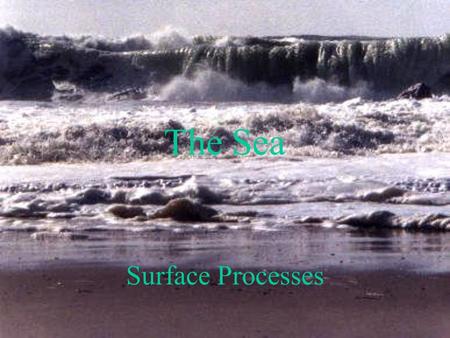 The Sea Surface Processes. The Sea has three processes Erosion Transportation Deposition.