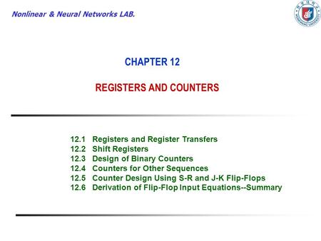 CHAPTER 12 REGISTERS AND COUNTERS