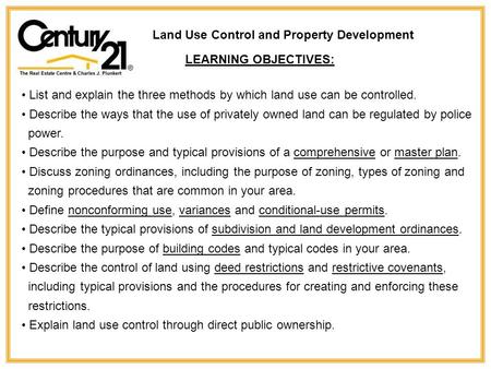 Land Use Control and Property Development