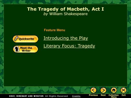 The Tragedy of Macbeth, Act I by William Shakespeare