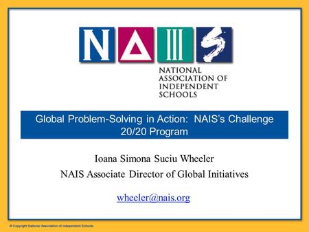 Global Problem-Solving in Action: NAIS’s Challenge 20/20 Program
