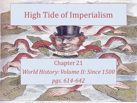 High Tide of Imperialism Chapter 21 World History: Volume II: Since 1500 pgs. 614-642.