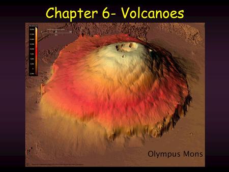 Chapter 6- Volcanoes.