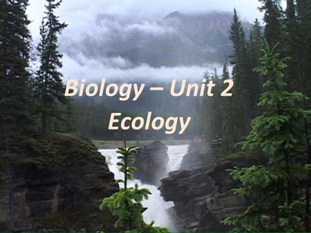 Biology – Unit 2 Ecology. Opening Assignment: Explain in your own words what the term “ecology” means.