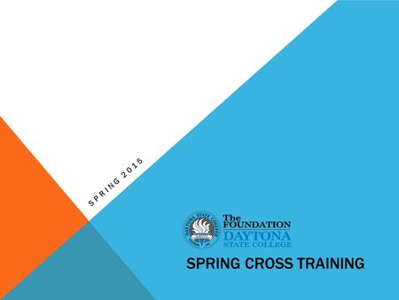 SPRING CROSS TRAINING SPRING 2015. FOUNDATION MISSION The DSC Foundation is a direct support organization of Daytona State College founded in 1974. Its.