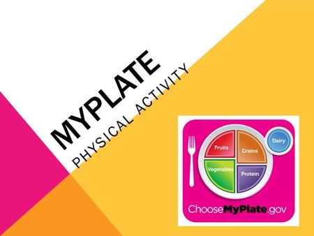 MYPLATE PHYSICAL ACTIVITY. FOOD FACT As Americans, it is recommended that we increase our intake of vegetables, fruits, whole grains, lowfat milk and.
