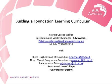 Building a Foundation Learning Curriculum