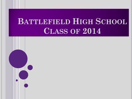 B ATTLEFIELD H IGH S CHOOL C LASS OF 2014. A GENDA  Post secondary options  Choosing the right college for you  SAT & ACT  The Application Process.