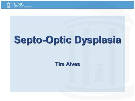 Septo-Optic Dysplasia Tim Alves
