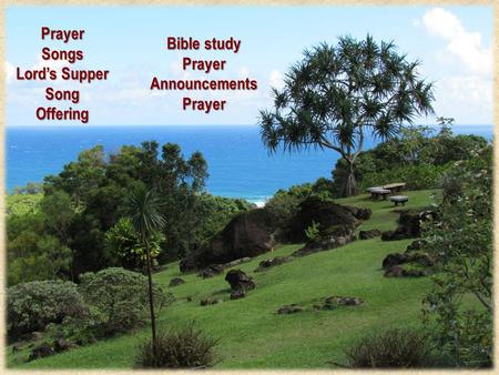 PrayerSongs Lord’s Supper SongOffering Bible study PrayerAnnouncementsPrayer.