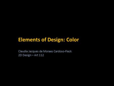 Elements of Design: Color